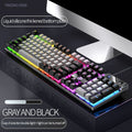 104 Keys Gaming Keyboard Wired Keyboard Color Matching Backlit Mechanical Feel Computer E-sports Peripherals for Desktop Laptop - Light 8