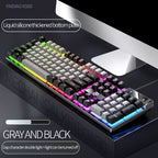104 Keys Gaming Keyboard Wired Keyboard Color Matching Backlit Mechanical Feel Computer E-sports Peripherals for Desktop Laptop - Light 8