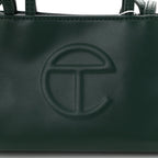 Vegan Leather Small Shopping Bag Dark Olive