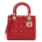 Patent Cannage Medium Lady Dior Red