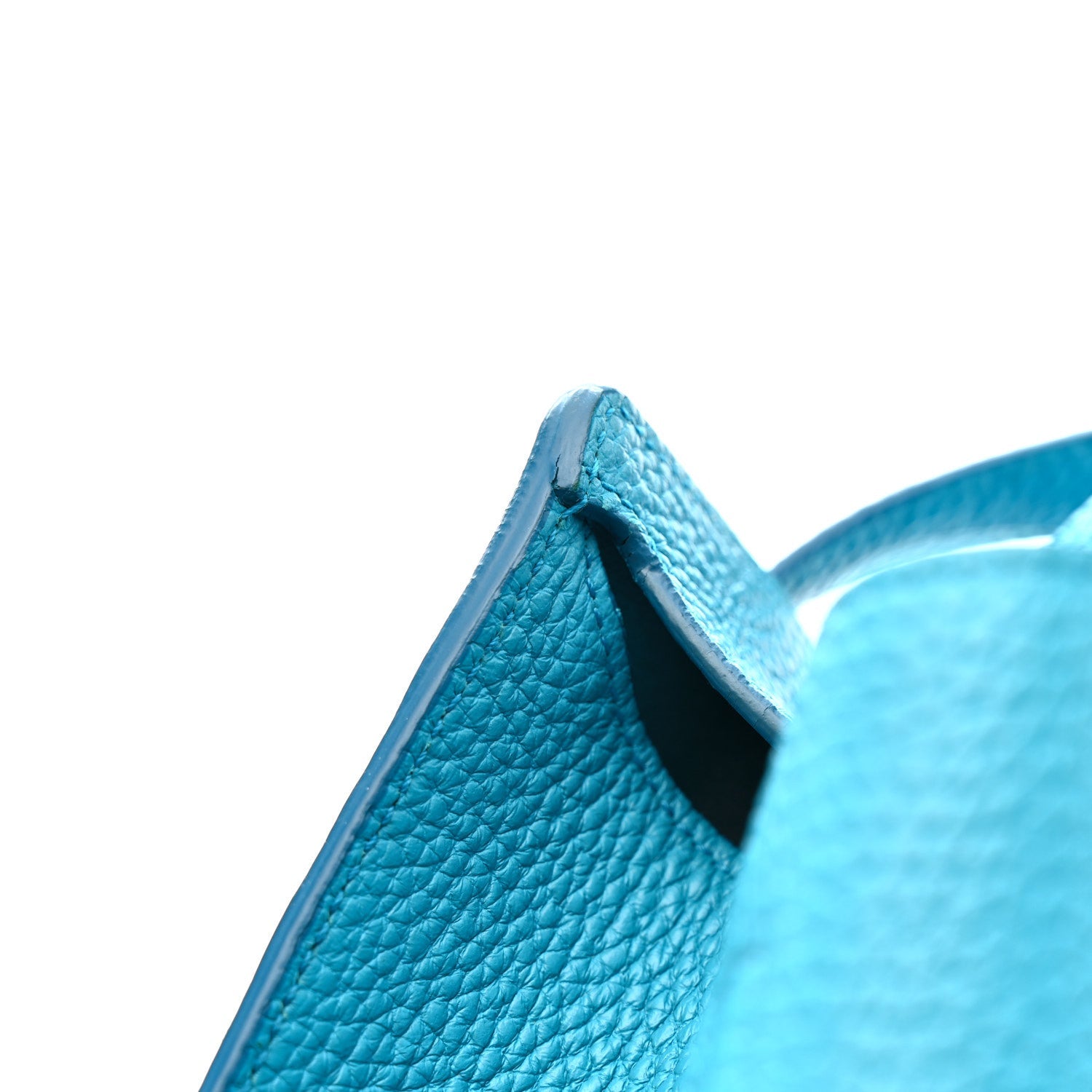 Hammered Calfskin Double Handle Small Amy Tote Turquoise