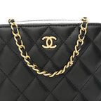 Lambskin Quilted CC Pearl Crush Camera Case Black