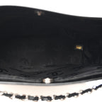 Patent Pony Hair Small Pocket Tote Black White