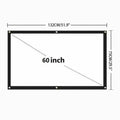 Portable Foldable Projector Screen 16:9 HD Outdoor Home Cinema Theater 3D Movie - 60 in