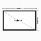 Portable Foldable Projector Screen 16:9 HD Outdoor Home Cinema Theater 3D Movie - 60 in