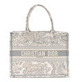 Canvas Embroidered Medium Dioriviera Toile De Jouy Book Tote Gray