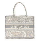 Canvas Embroidered Medium Dioriviera Toile De Jouy Book Tote Gray
