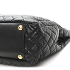 Lambskin Quilted Large Tote Black