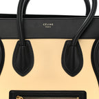 Satin Calfskin Mini Tri-Color Luggage Seashell