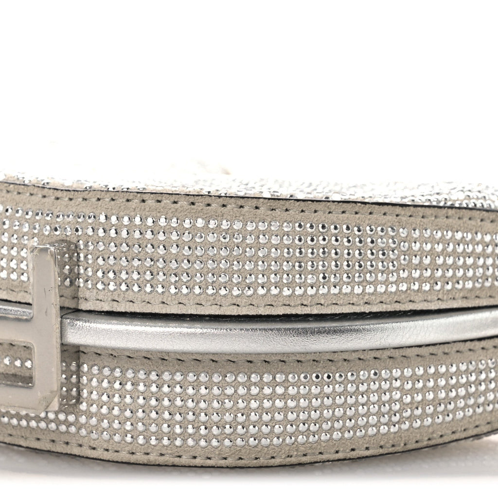 Crystal Vitello Laminato Suede FF Nano Fendigraphy Hobo Charm Grey