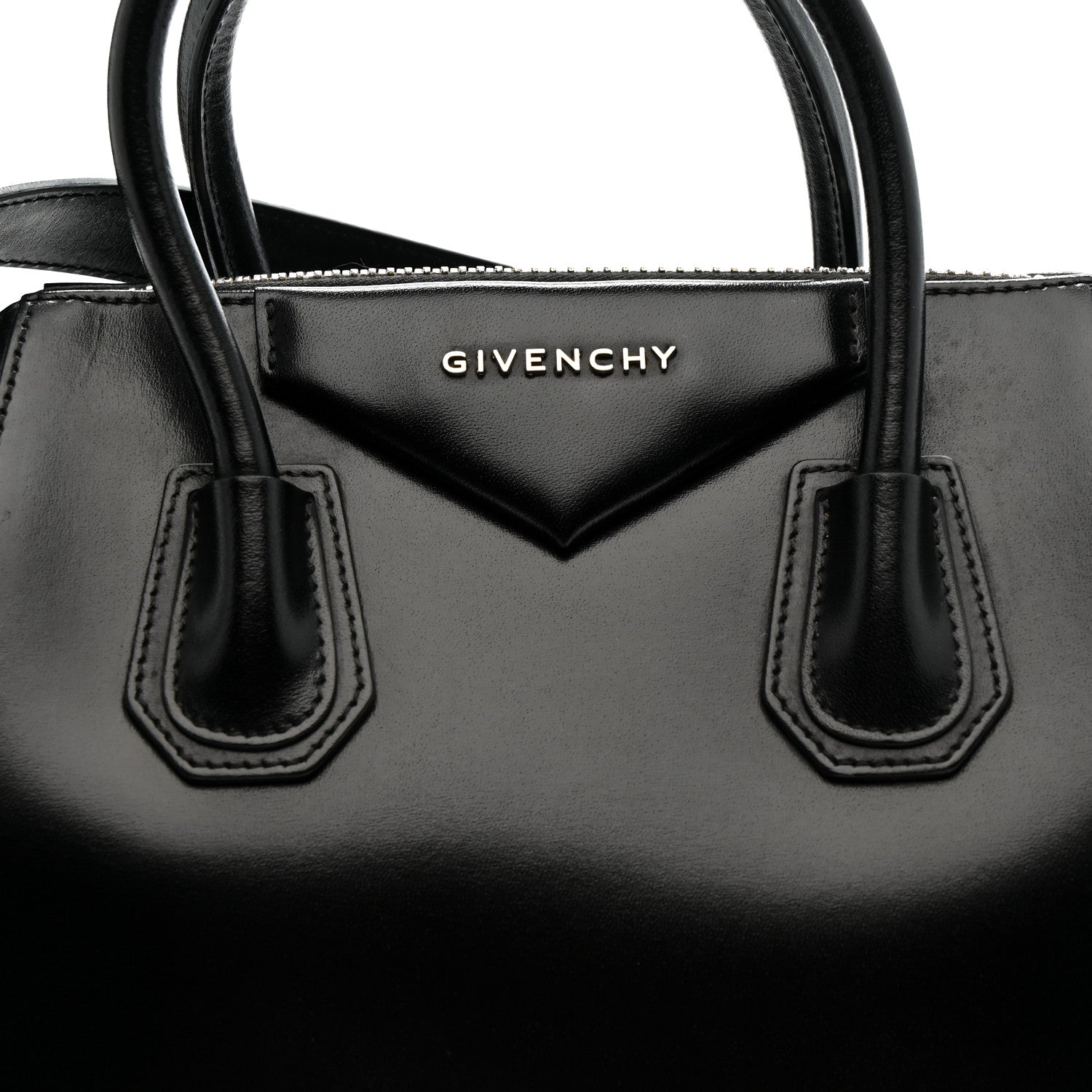 Shiny Lord Calfskin Small Antigona Black