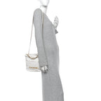 Shiny Calfskin Quilted Mini Chanel 22 White