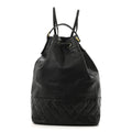 Caviar Quilted Drawstring Backpack Black