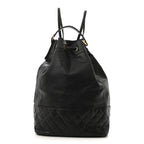 Caviar Quilted Drawstring Backpack Black