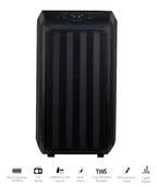 Supersonic 2 X 6.5" Sound Traveler Portable Backpack Speaker W TWS, LED Lights (IQ-8265BT)