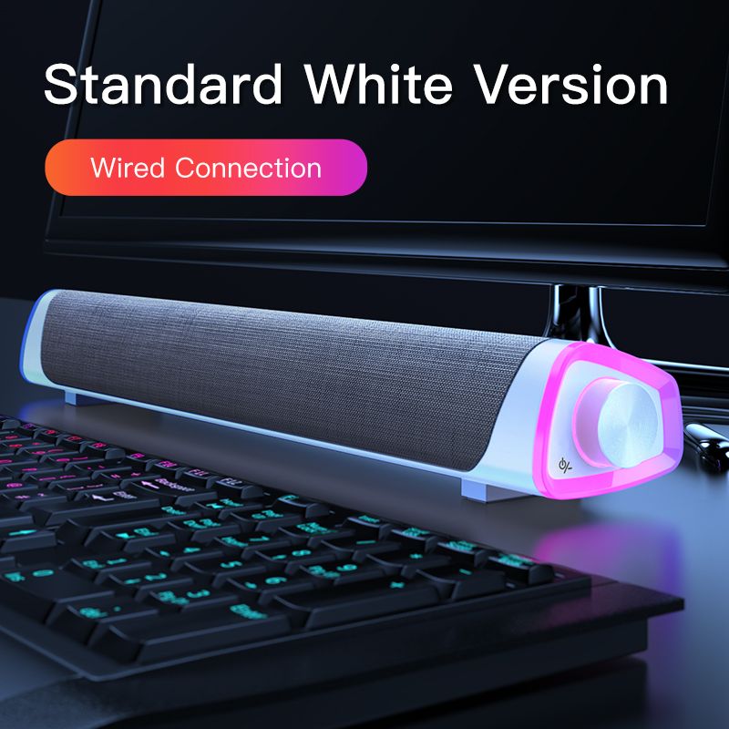 4D Computer Speaker Bar Stereo Sound Subwoofer  Speaker For Macbook Laptop Notebook PC Music Player Wired Loudspeaker