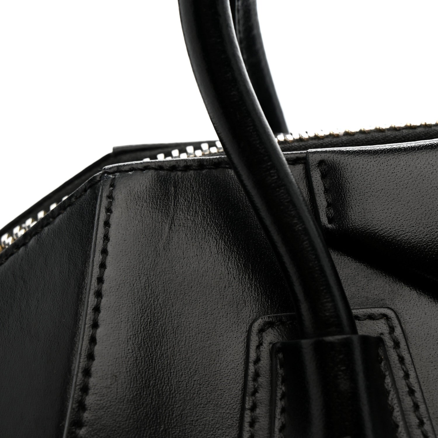 Shiny Lord Calfskin Small Antigona Black