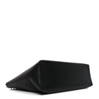 Grained Calfskin Rockstud Shoulder Tote Black