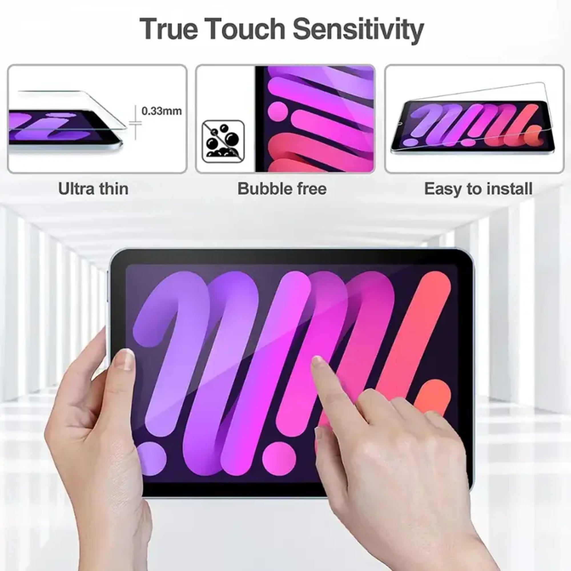 SAHARA - ZeroDamage Tempered Glass Screen Protector for Apple iPad mini (A17 Pro) and Apple iPad mini (6th Generation 2021)