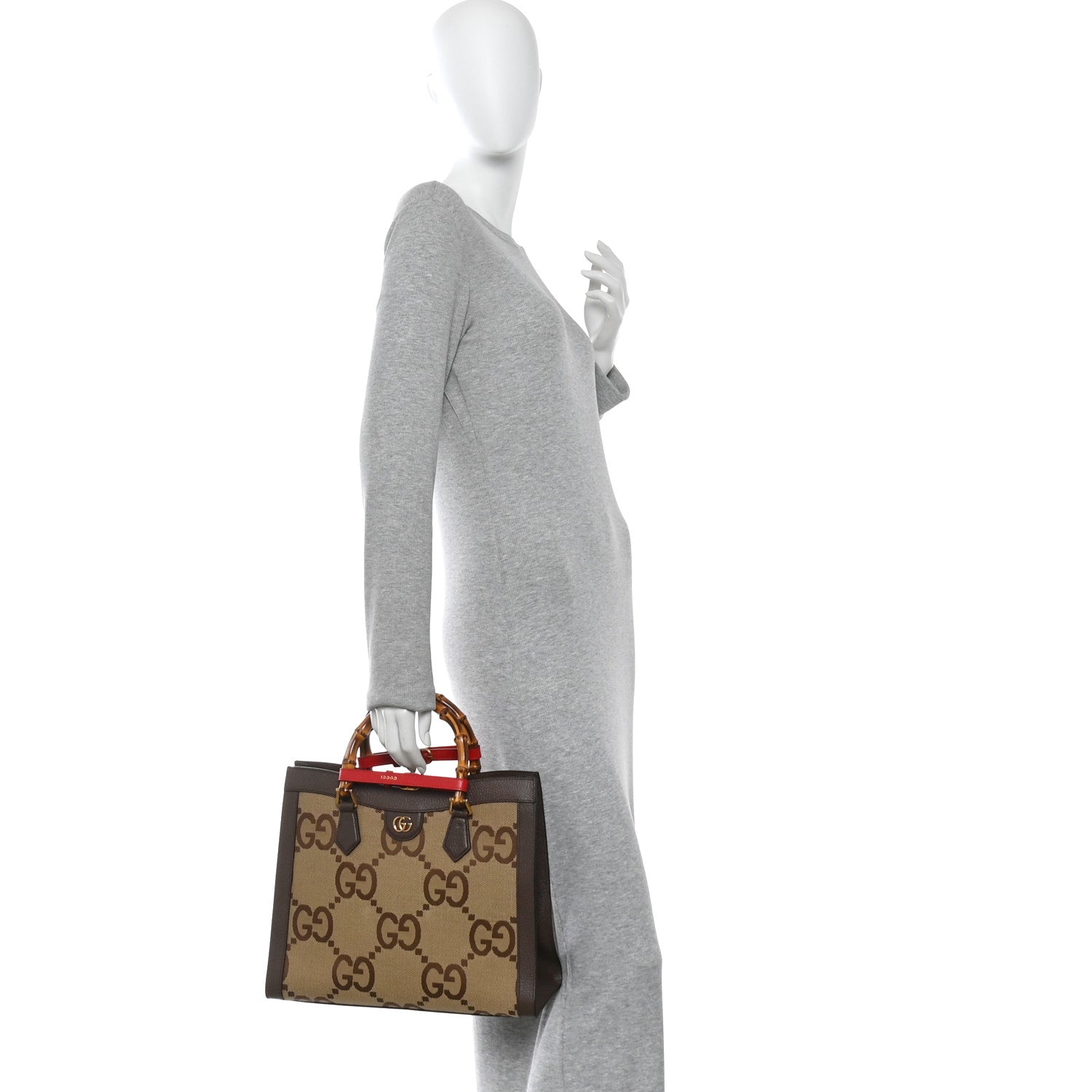 Monogram Jumbo GG Textured Dollar Calfskin  Medium Diana Tote Bag Camel Ebony New Acero Pomegranate Red