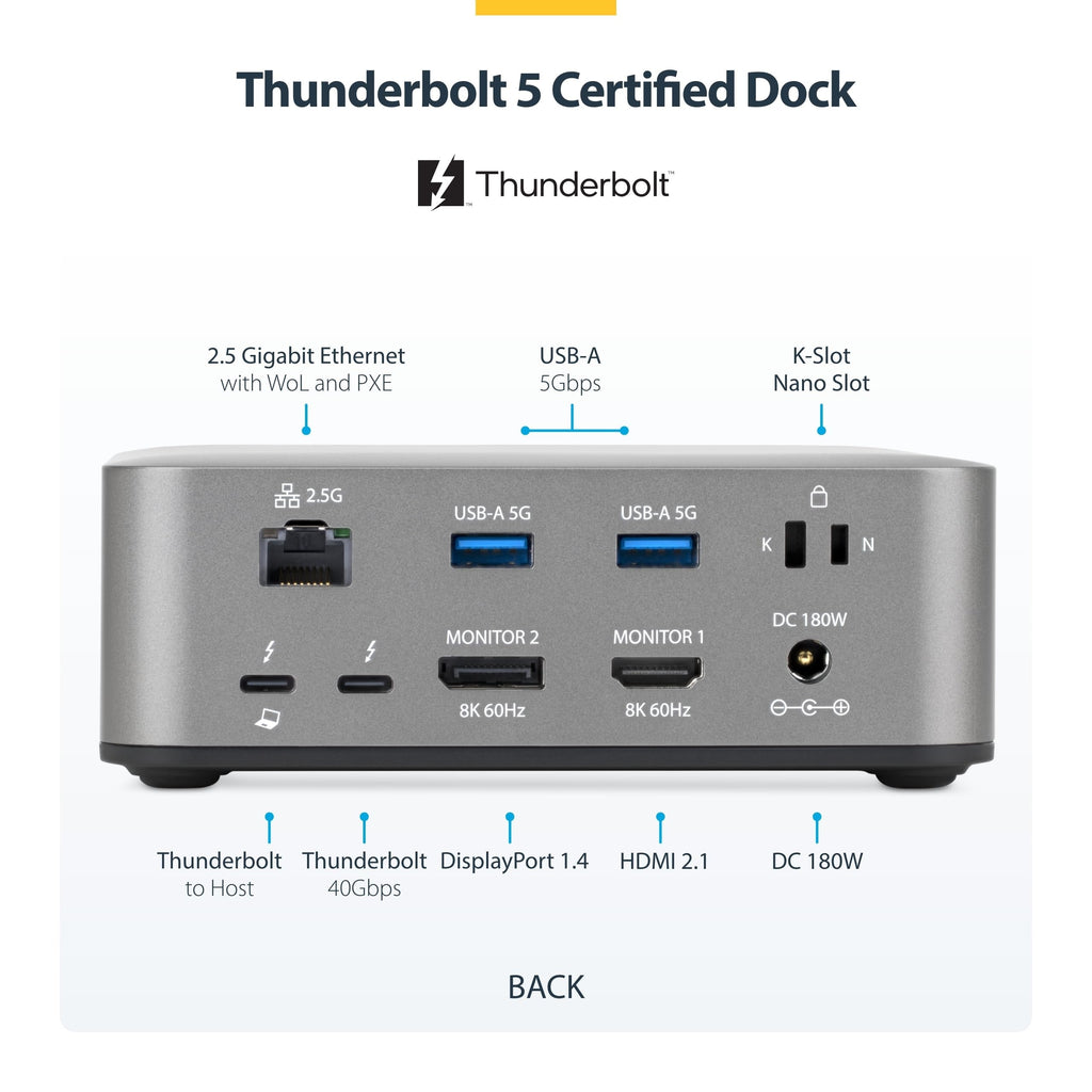 Thunderbolt 5 Dock, Dual 8K 60Hz,