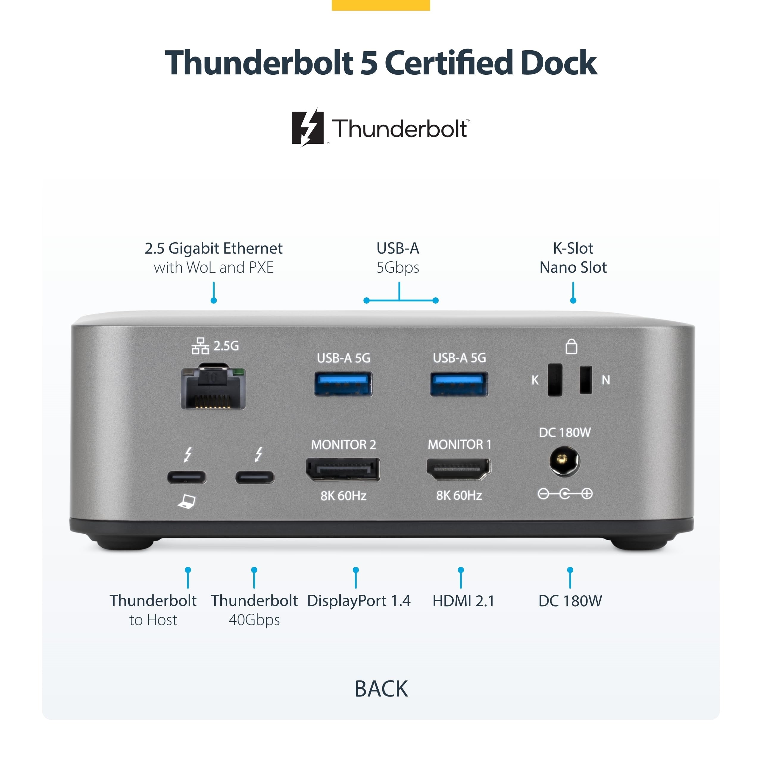 Thunderbolt 5 Dock, Dual 8K 60Hz,