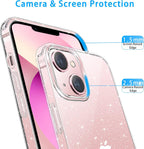 Entronix Case Compatible with iPhone 15 - [Hard Back] Glitter Clear