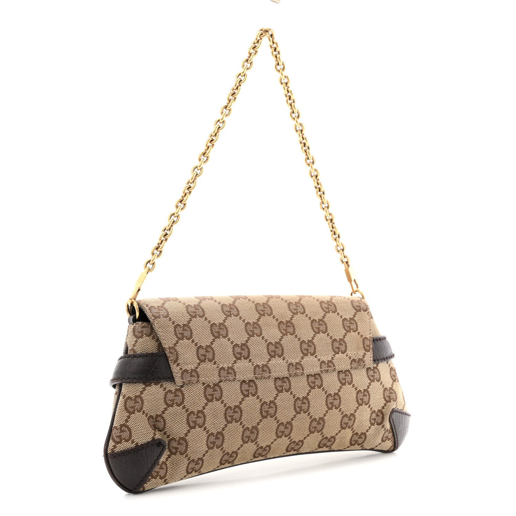 Monogram Horsebit Clutch Dark Brown