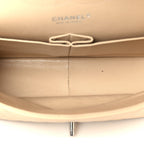 Caviar Quilted Jumbo Double Flap Beige