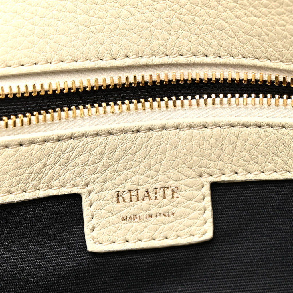 Pebbled Calfskin Medium Amelia Tote Ivory