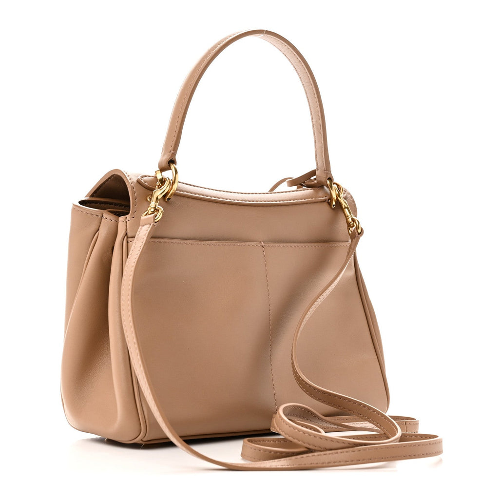 Natural Smooth Calfskin Mini Rodeo Top Handle Handbag Latte
