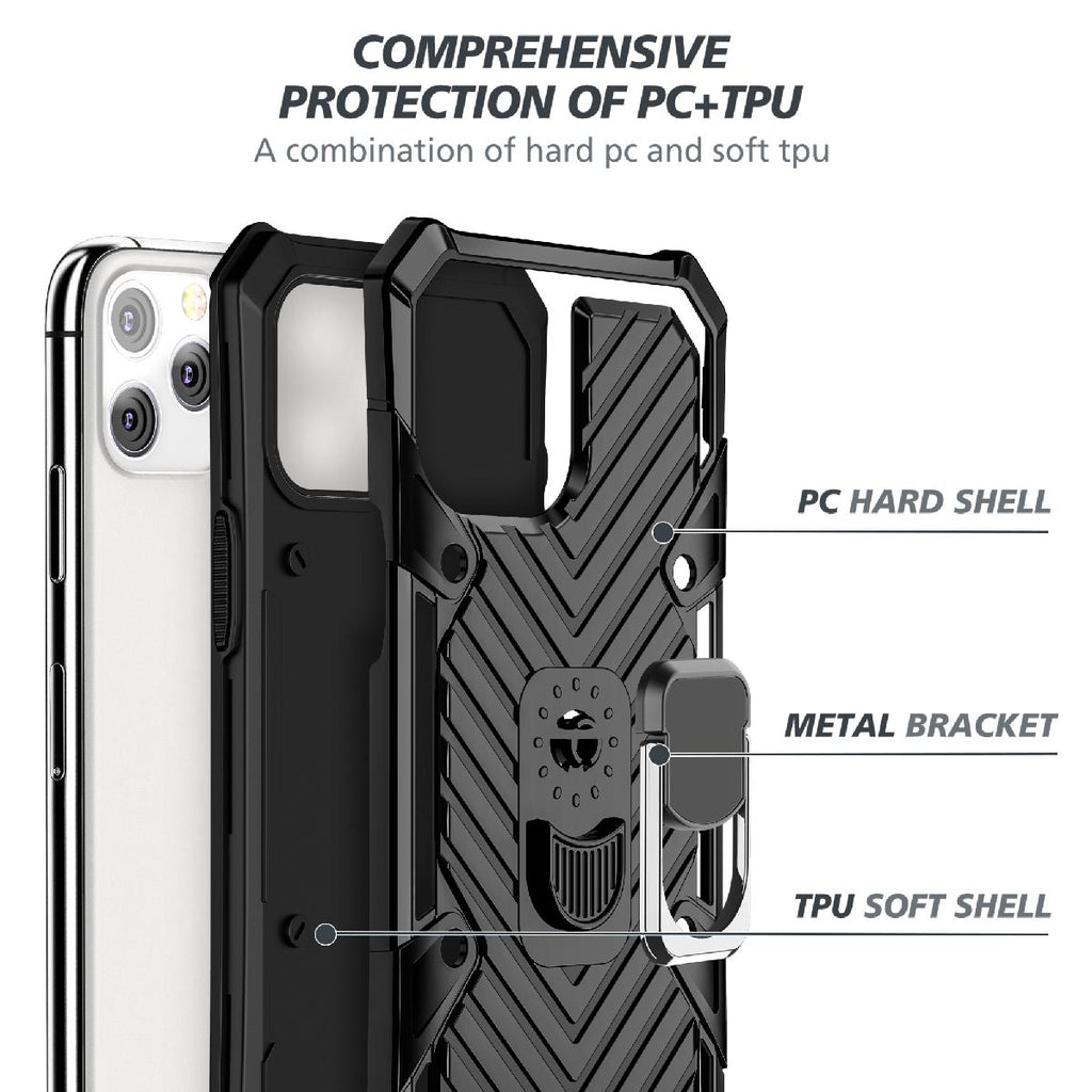 Iphone 12 Pro Max Kickstand Anti-Shock And Anti Falling Case In Black