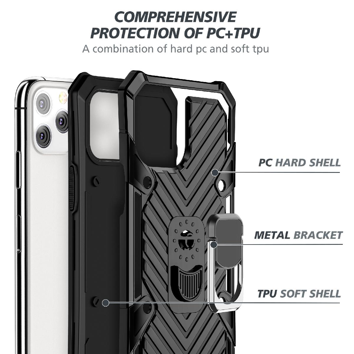 Iphone 12 Pro Max Kickstand Anti-Shock And Anti Falling Case In Black