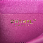 Caviar Quilted Mini Top Handle Flap Dark Pink