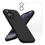 Entronix Bundle Compatible with iPhone 16 - Liquid Silicone Case, 1 Clear Screen Protectors & 1 Camera Lens Protectors