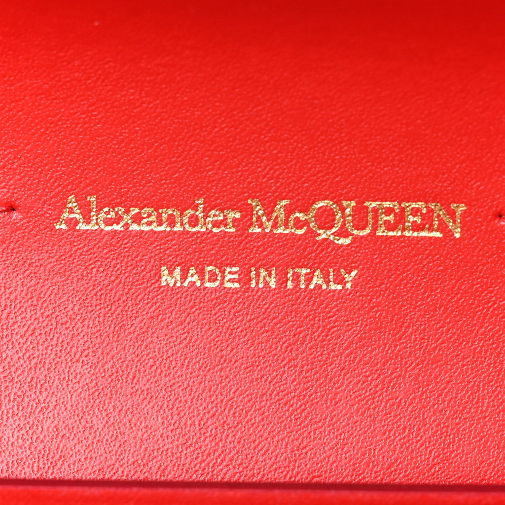 Calfskin Wallet on Chain Red