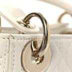 Lambskin Cannage Mini Lady Dior White