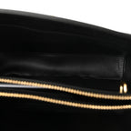 Satinated Calfskin Small 16 Top Handle Bag Black