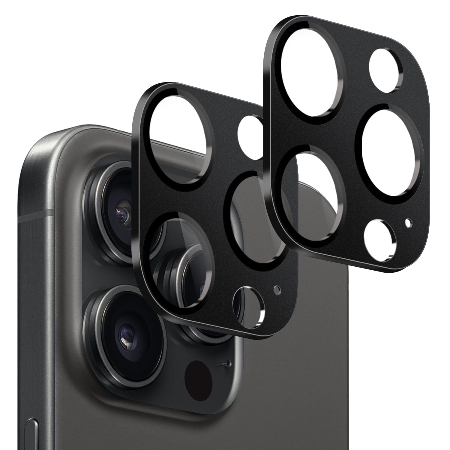 SAHARA - ZeroDamage HD Ultra-Clear Glass Camera Lens Protector (2-Pack) - iPhone 15 Pro and Pro Max