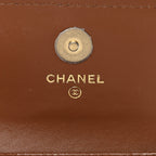 Lambskin Quilted Studded CC Clutch With Chain Brown