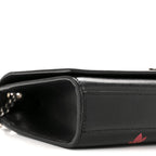 Calfskin Medium Heart Bolts Monogram Kate Satchel Black