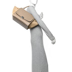 Drummed Calfskin Suede Medium Trapeze Dune