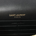 Smooth Calfskin Classic Monogram Kate Tassel Chain Wallet Black