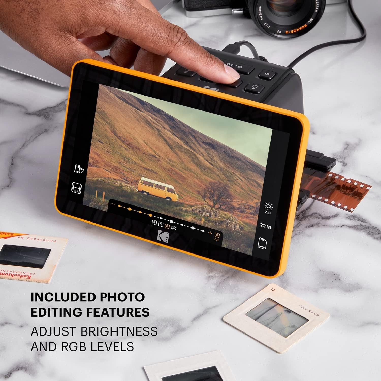 Kodak Slide N SCAN Film and Slide Scanner with 7" LCD Screen, Converts Negatives & Slides to JPEG