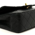 Lambskin Quilted Small Double Flap Black
