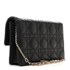 Lambskin Cannage Chain My Dior Daily Chain Pouch Black
