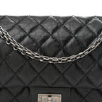 Aged Calfskin Quilted 2.55 Reissue 225 Flap Black