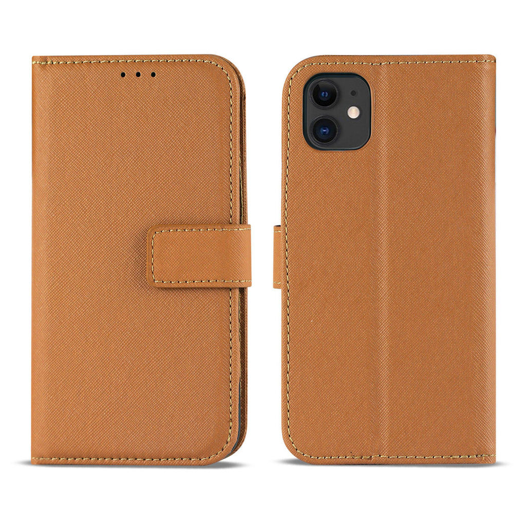 Slim Stand Case With Card Holder Slots Apple Iphone 12 Mini In Brown