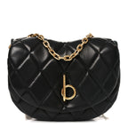 Lambskin Quilted Rocking Horse Shoulder Bag Black