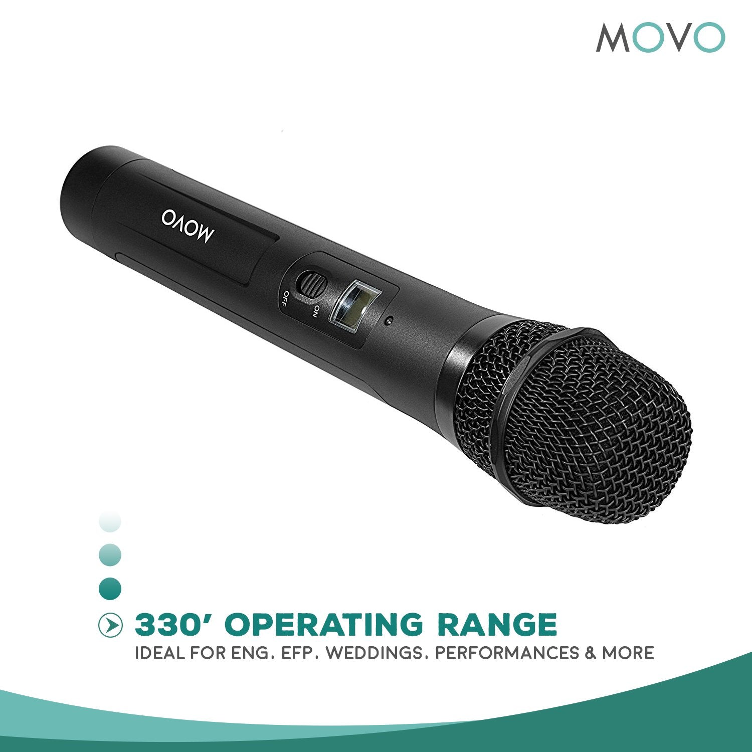 Movo WMIC80 UHF Wireless Handheld Microphone System